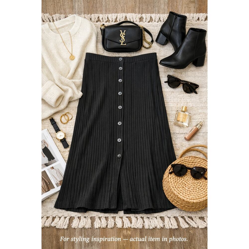 Time and Tru Black Skirt Womens XXL 20 Casual Everyday Plus Size
